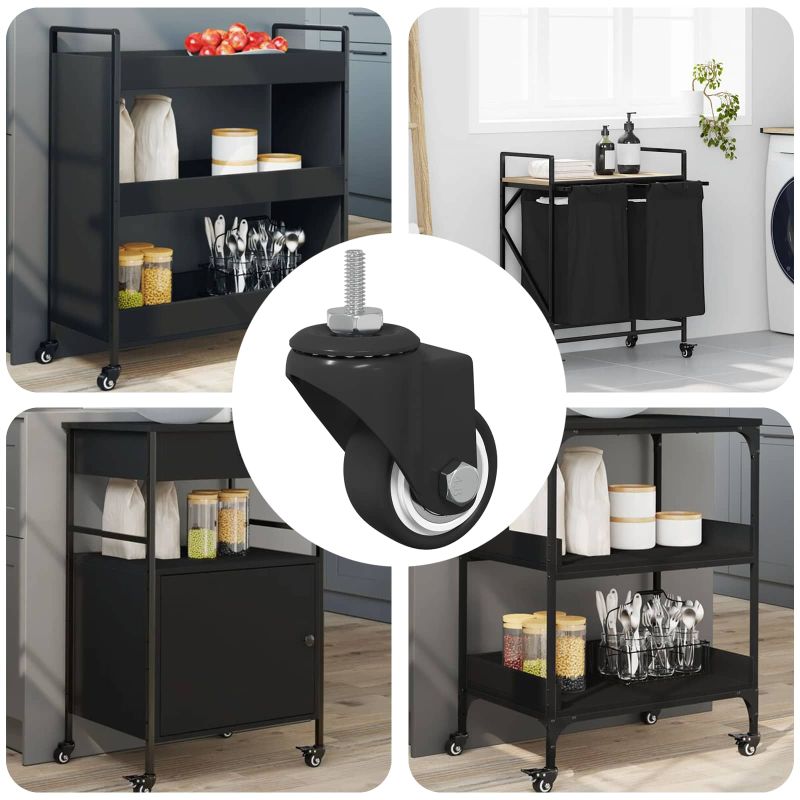 Kääntöpyörä 12 pcs Musta 40,4 x 40,4 x 19,7 mm