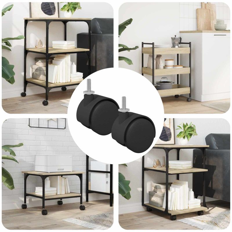 Kierre 2 pcs Mustaa ja hopeaa 40,1 x 40,1 x 37,8 mm Rauta ja PP