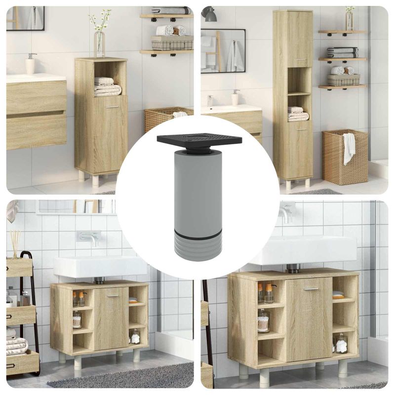 Huonekalujalat Säädettävä 12 pcs Valkoinen 64 x 64 x 100 mm PP