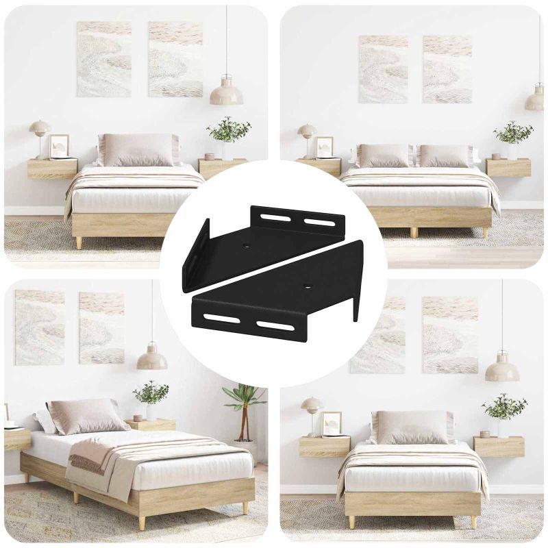 Kulma-tuki 2 pcs Musta 138,5 x 50,5 x 16 mm Rauta