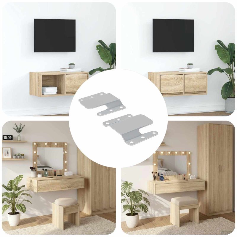 Pinnalle Asennettava Kiinnike 2 pcs Hopea 75 x 66 x 1,4 mm