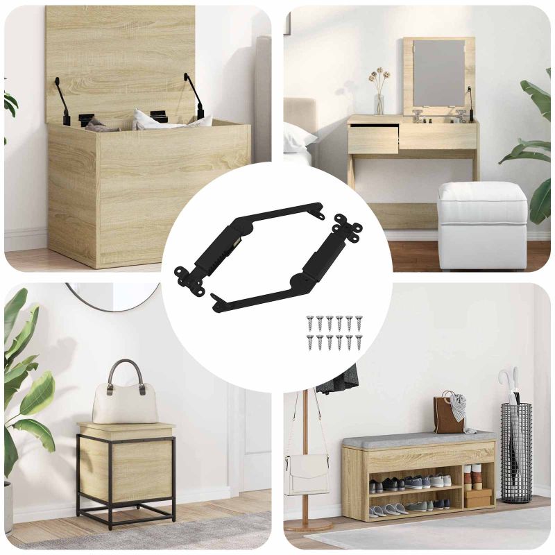 Kannen tuki sarana 2 pcs Musta 192 x 32 x 50 mm Teräs