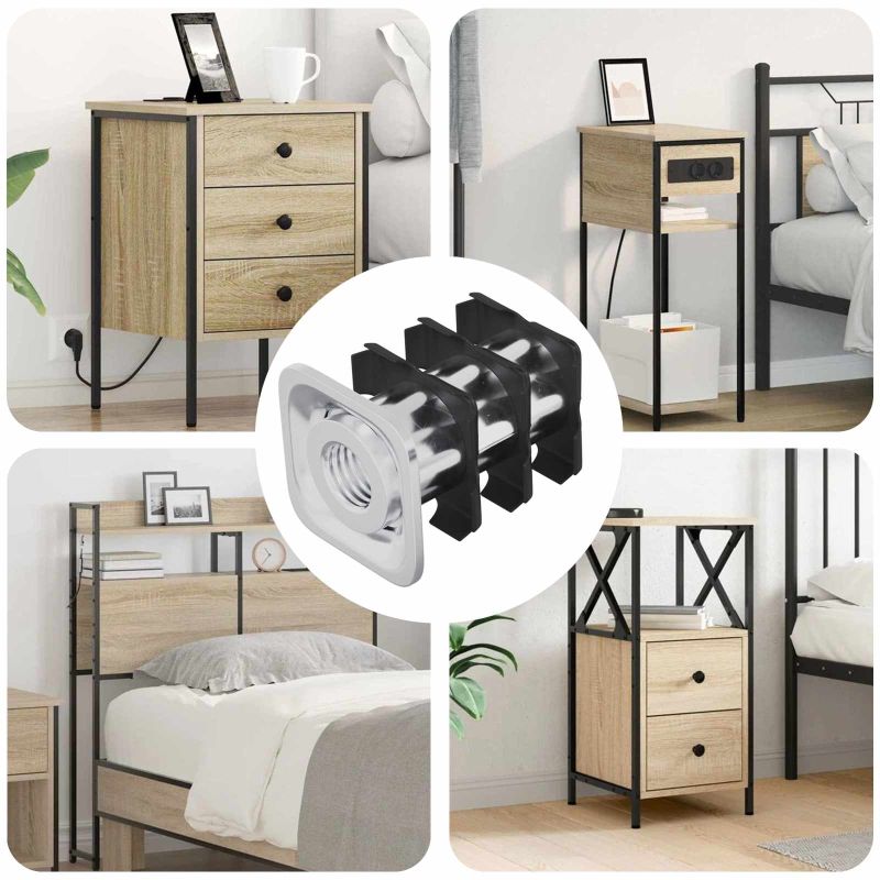 Kierteinen putken lisäosa 12 pcs Mustaa ja hopeaa