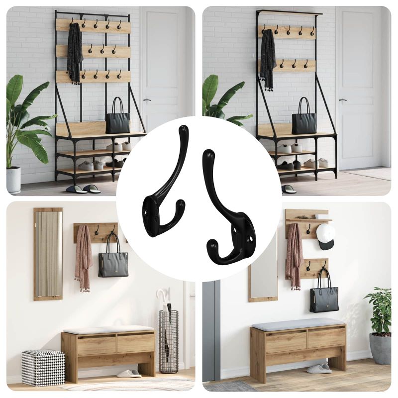 Vaateripustin 2 pcs Musta 102 x 29 x 47mm