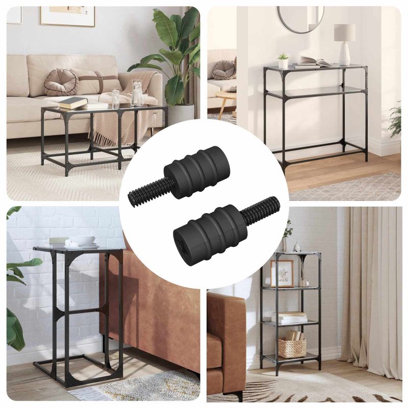 Etäisyyssiru 2 pcs Musta M4 Kumi ja teräs