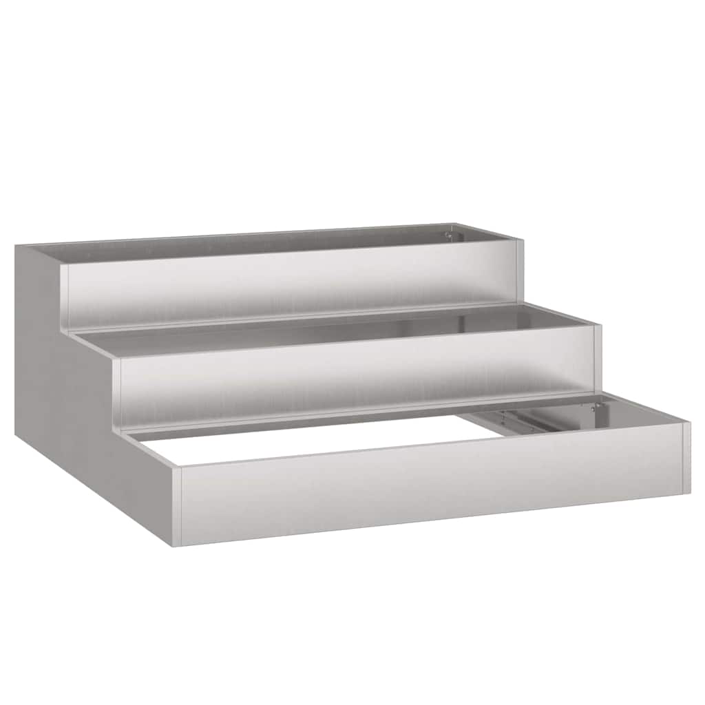 Puutarhaistutus 3-Kerros 90x90x35 cm Säänkestävä teräs