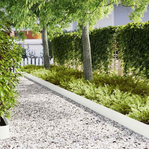 Puutarhareunat 10 kpl Valkoinen 100x0.5x20 cm Muovi