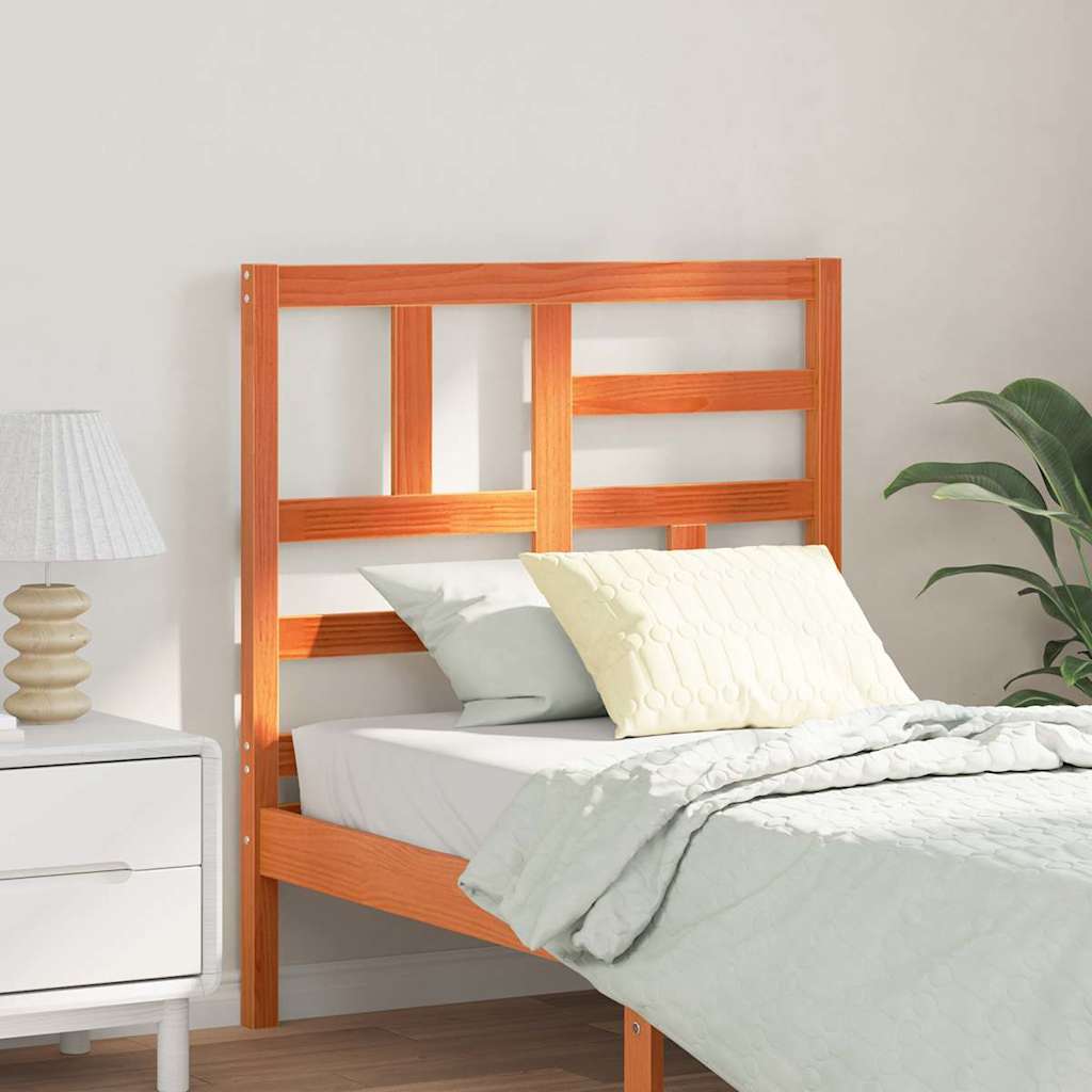 Sängynpääty päätyllä Vahanruskea 105.5 x 4 x 104 cm Täysi mänty