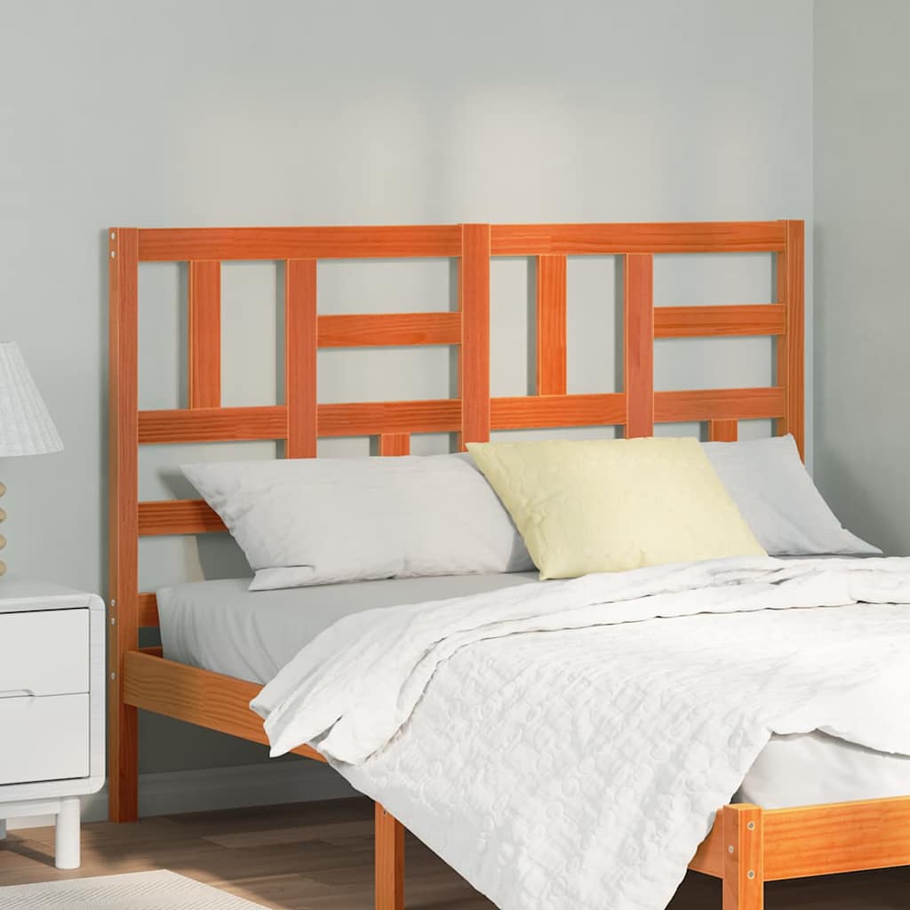 Sängynpääty päätyllä Vahanruskea 145.5 x 4 x 104 cm Täysi mänty