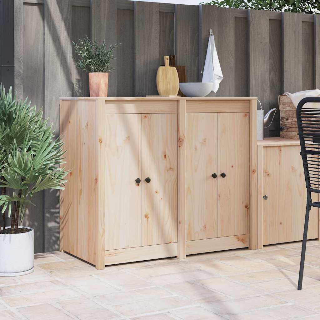 Ulkokeittiön Ovet 2 kpl 50x9x82 cm Täyspuu Mänty