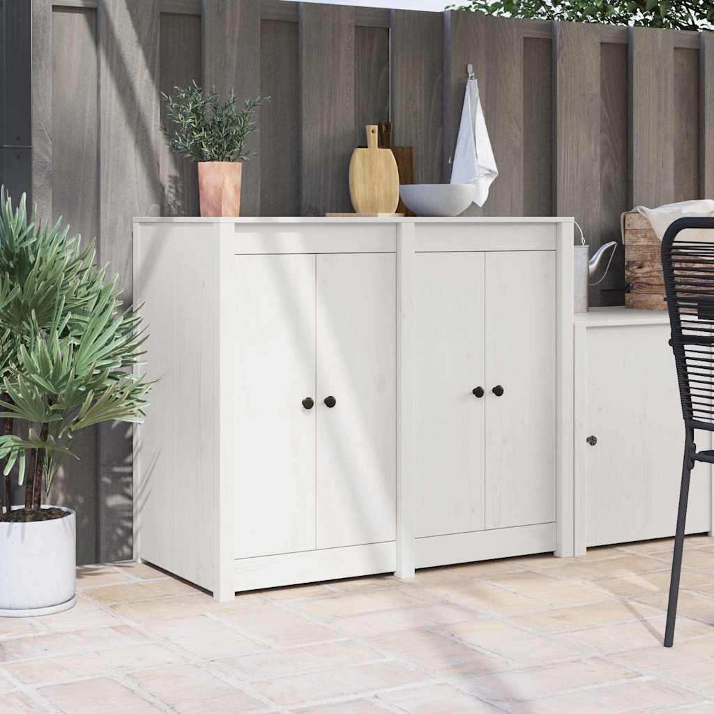 Ulkoiset keittiöovet 2 kpl Valkoinen 50x9x82 cm Täyshalon mänty