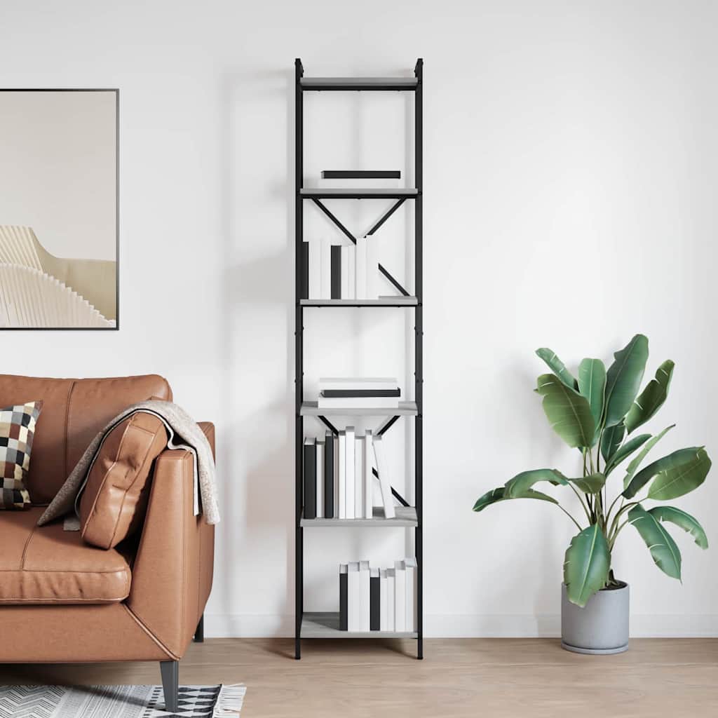 Kirjahylly Harmaa sonoma 40 x 30 x 188 cm Tekninen puu