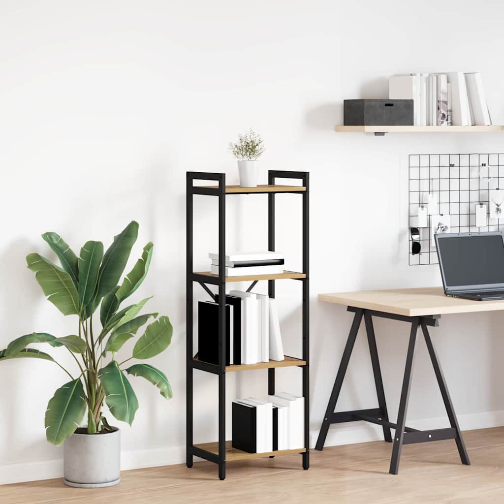 Kirjahylly artesaani tammi 40 x 30 x 118 cm Puu ja teräs