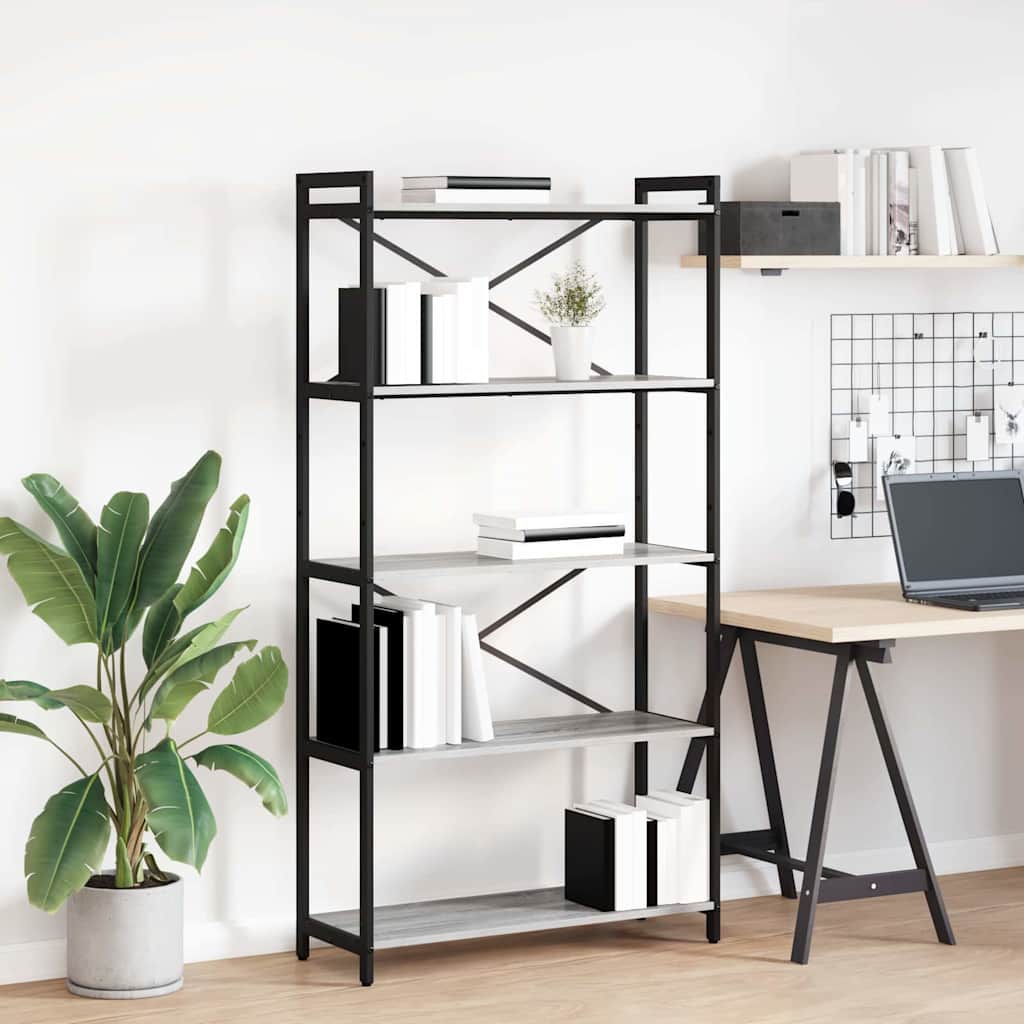 Kirjahylly Harmaa sonoma 80 x 30 x 153 cm Tekninen puu