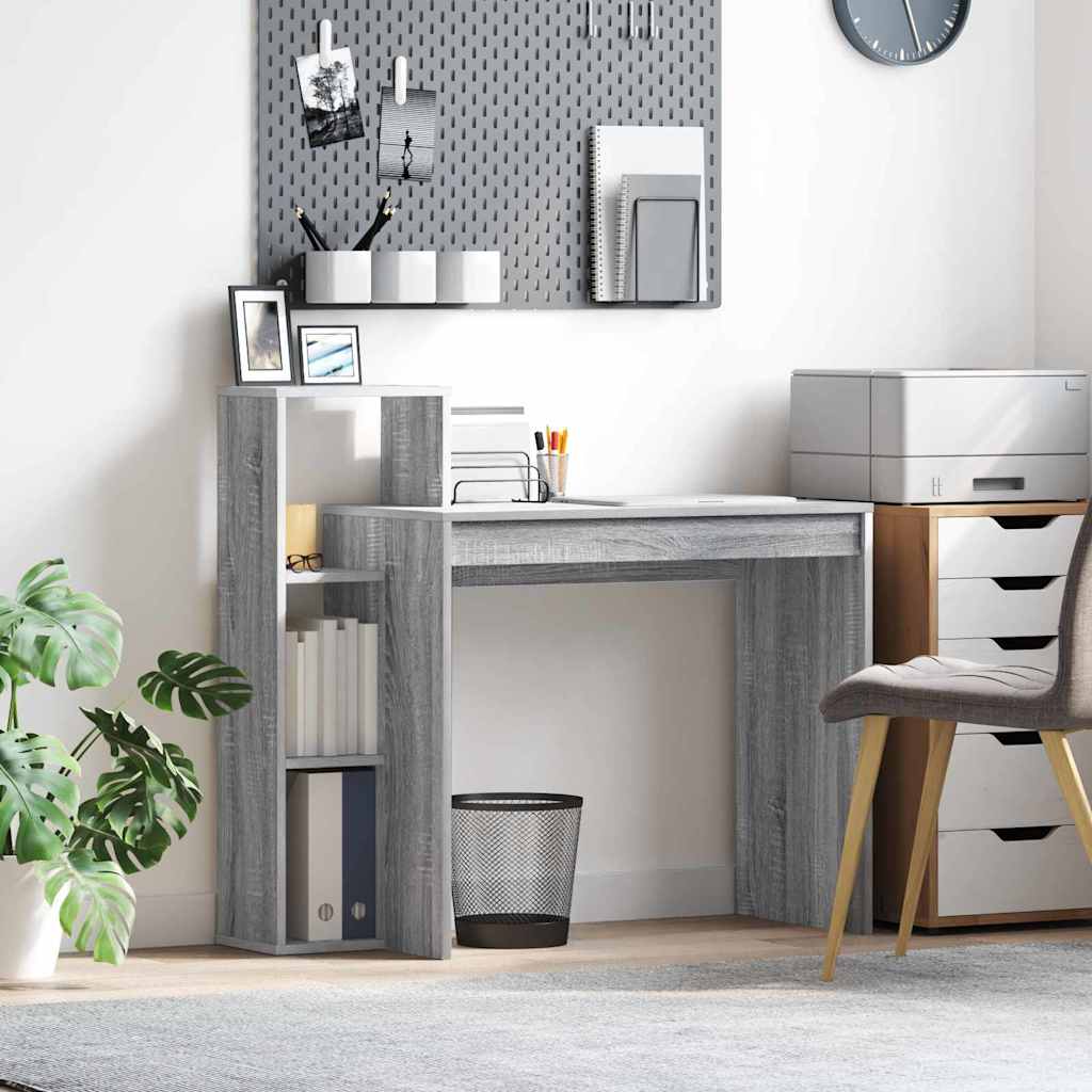 Tietokonepöytä Harmaa sonoma Lastulevy Keskikokoinen Hyllystö