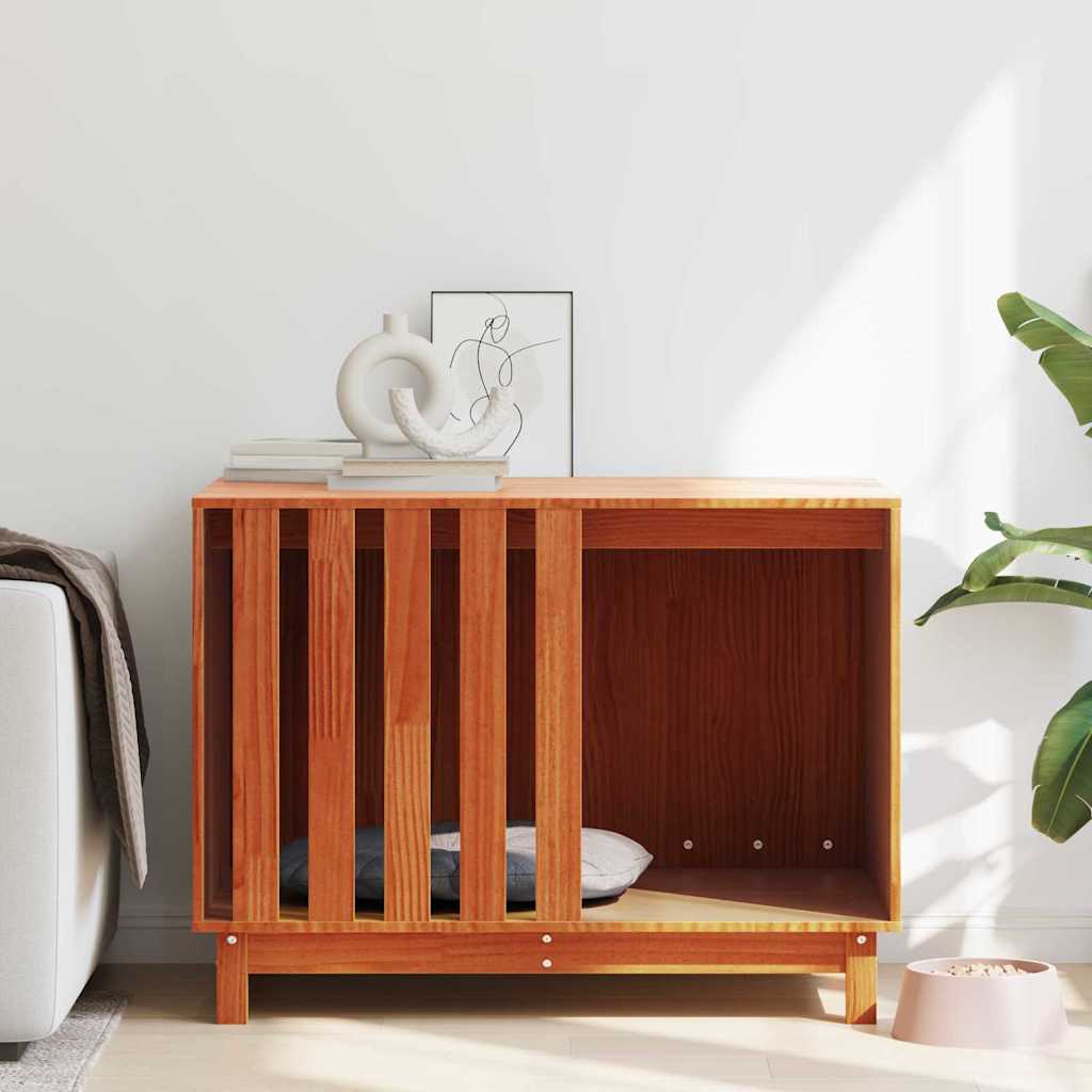 Koirankoppi Vaha ruskea 100 x 70 x 70 cm Massiivinen mänty