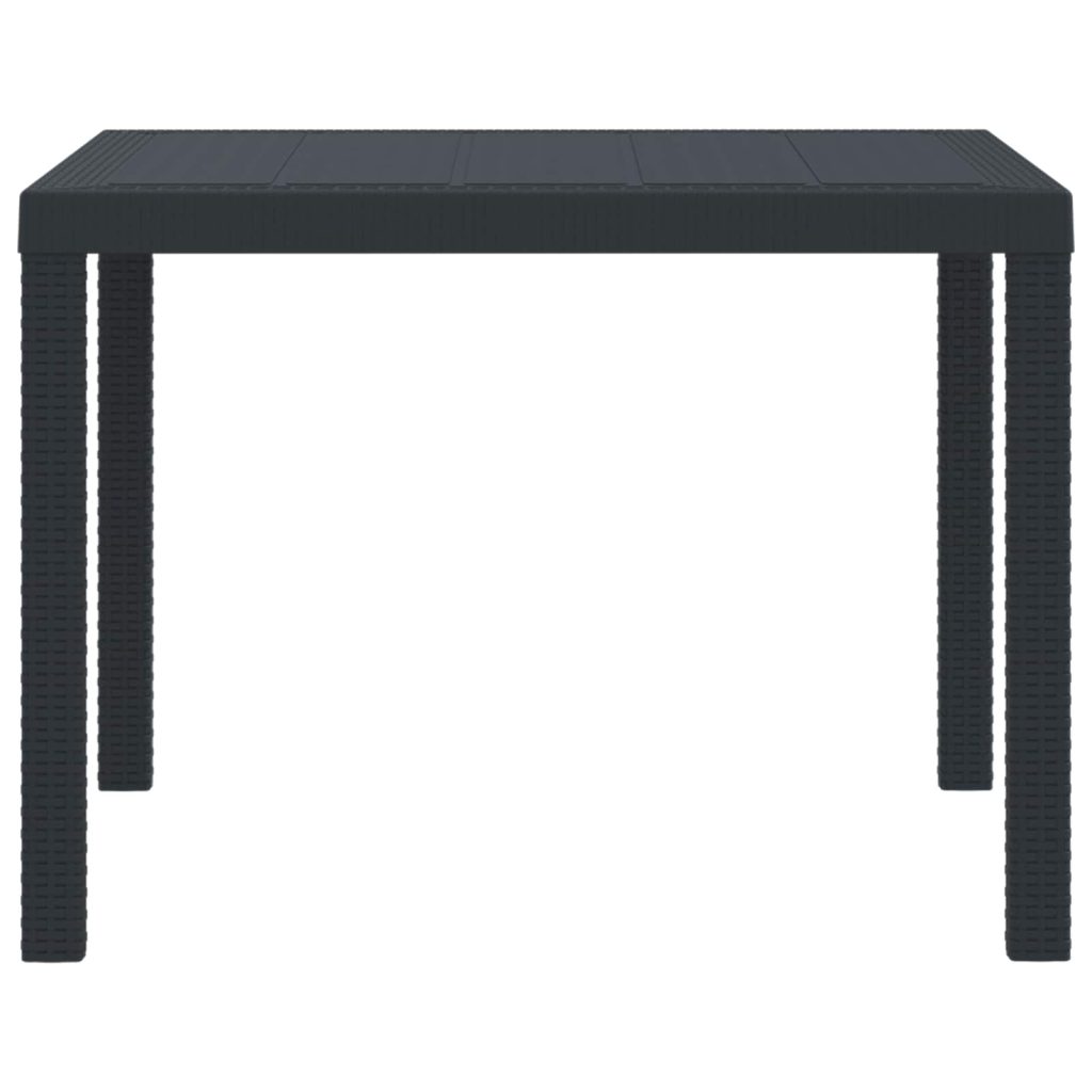 Puutarhapöytä Antrasiitti 100x100x73 cm Poly Rattan