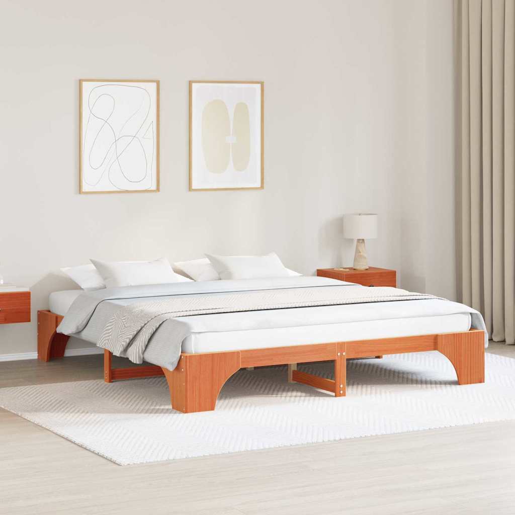 Sänkykehys Vaha Ruskea Täysi Puu King Tammi Sänkykehys