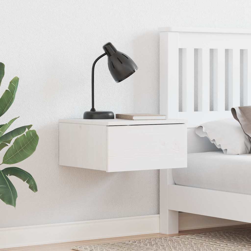 Seinälle asennettava yöpöytä 2 pcs Valkoinen 37 x 35 x 18.5 cm