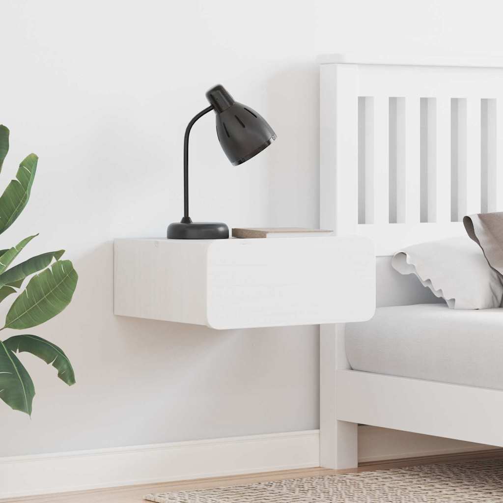 Seinälle asennettava yöpöytä 2 pcs Valkoinen 39 x 34 x 16,5 cm