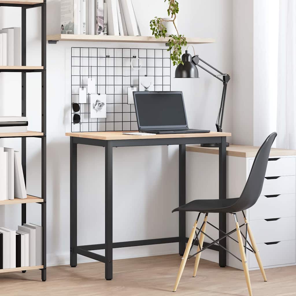 Pöytä Luonnollinen 80 x 50 x 77 cm Kehitetty puu ja teräs