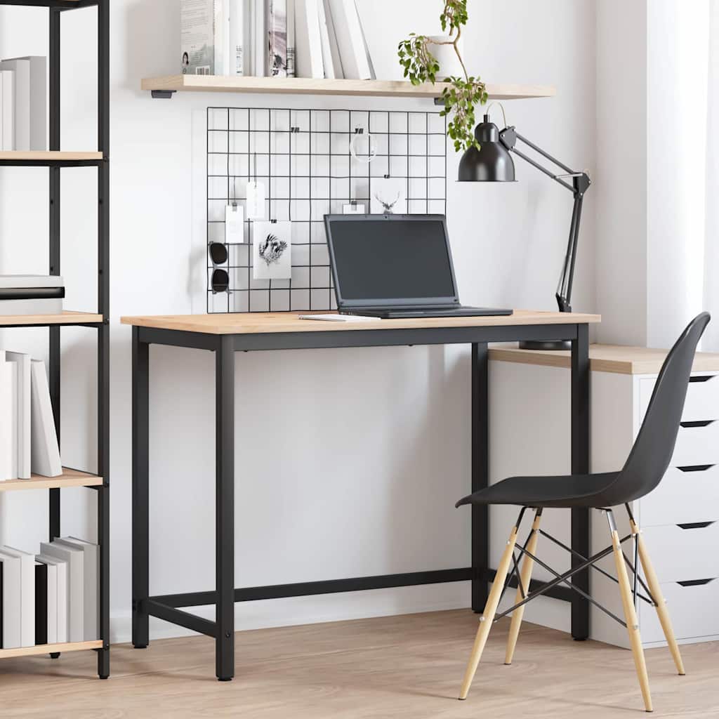 Pöytä Luonnollinen 100 x 50 x 77 cm Kehitetty puu ja teräs