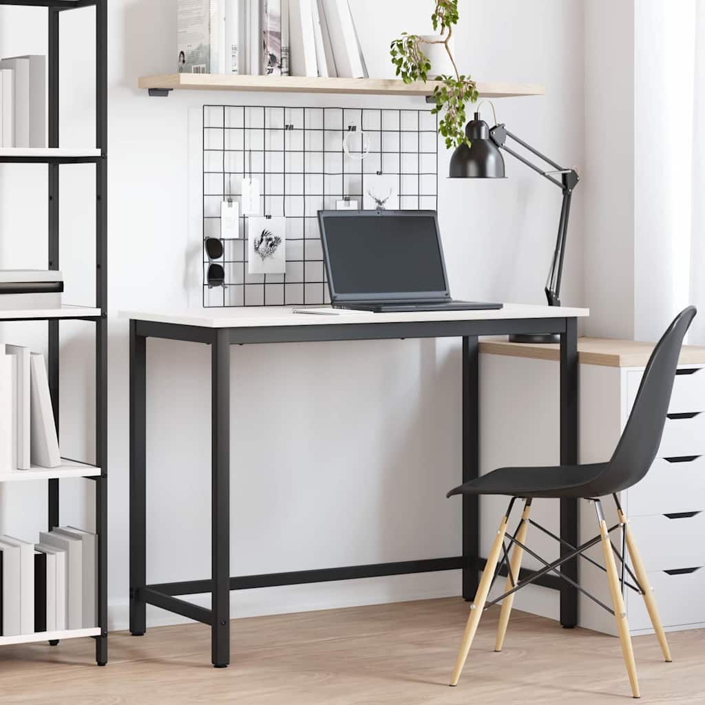 Pöytä Valkoinen 100 x 50 x 77 cm Kehitetty puu ja teräs