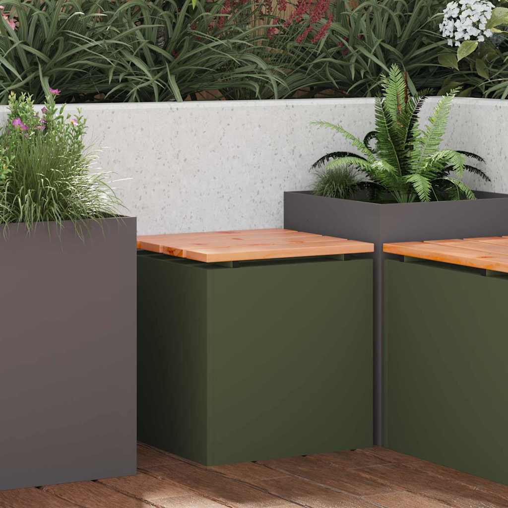 Puutarhapenkki Oliivinvihreä 40 x 40 x 43 cm Teräs