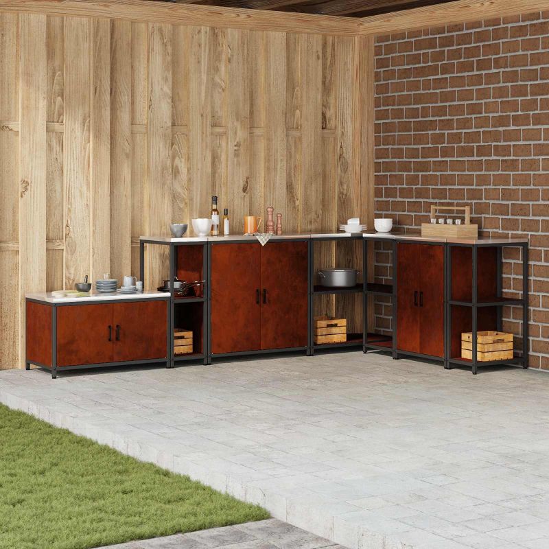 Keittiövarastohylly hyllyllä säilytystilassa Ruosteinen 60 x 50 x 92 cm