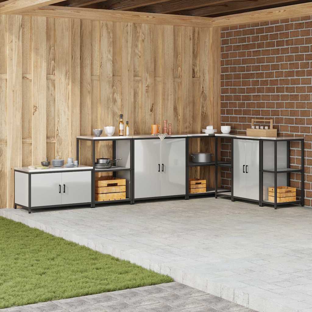 Keittiön säilytyskaappi Hopea 60 x 50 x 92 cm Sinkitty teräs