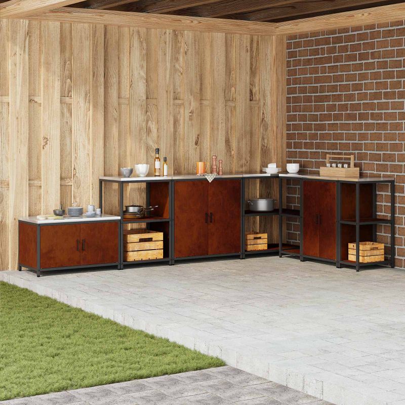 Keittiön säilytyskaappi hyllyllä Ruosteinen 60 x 50 x 92 cm