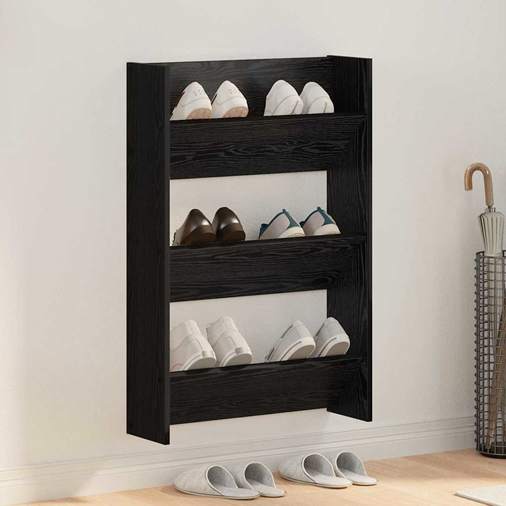 Seinäkenkäkaapit Musta tammi 60 x 18 x 60 cm Tekninen puu