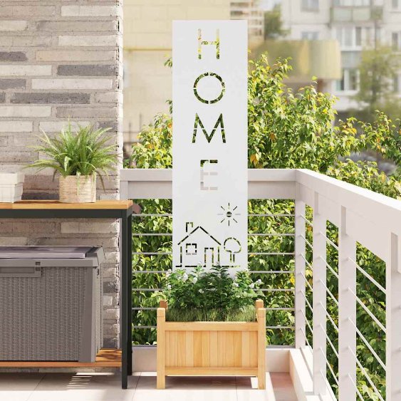 Puutarhan yksityisyyden verho Viivakuvio Valkoinen 32 x 140 cm