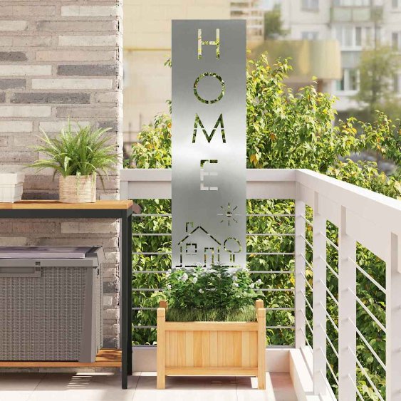 Puutarhan yksityisyyden verho Viivakuvio Hopea 32 x 140 cm