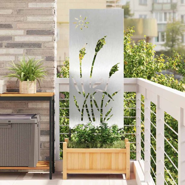 Puutarhan koristepaneeli Hopea 50 x 140 cm Ruostumaton teräs