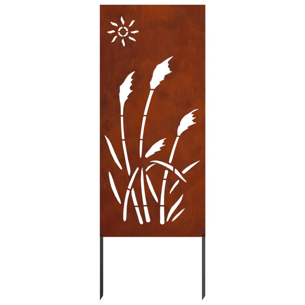 Puutarhan yksityisyyden verho Viivakuvio Ruosteinen 50 x 140 cm