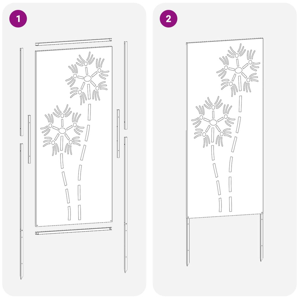 Puutarhan koristepaneeli Ruosteinen 50 x 140 cm