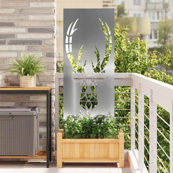 Puutarhan koristepaneeli Hopea 50 x 140 cm Galvanoitu teräs