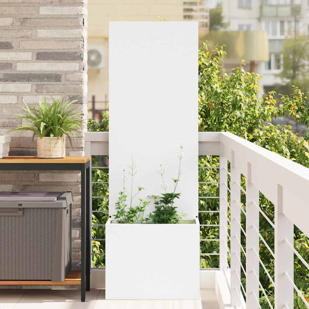 Puutarhan ruukkukasvi koristepaneelilla Valkoinen 50 x 140 cm