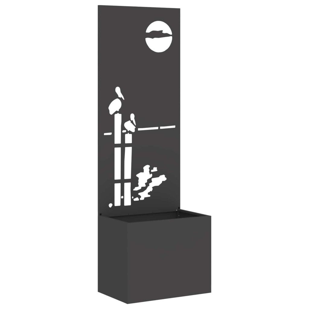 Puutarhan ruukkukasvi koristepaneelilla Musta 50 x 140 cm