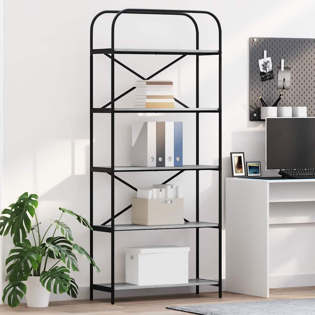 Kirjahylly Harmaa sonoma 80 x 30 x 183 cm Tekninen puu