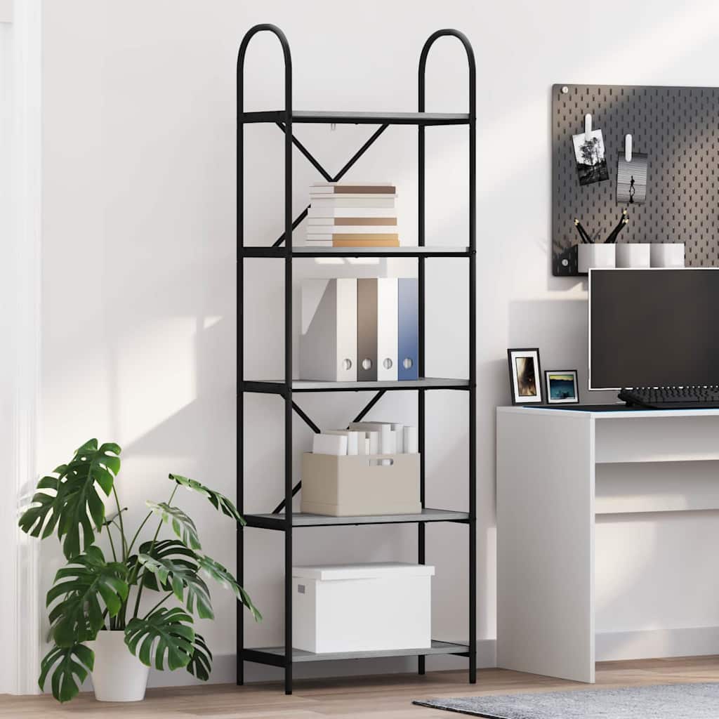 Kirjahylly Harmaa sonoma 60 x 30 x 183 cm Tekninen puu