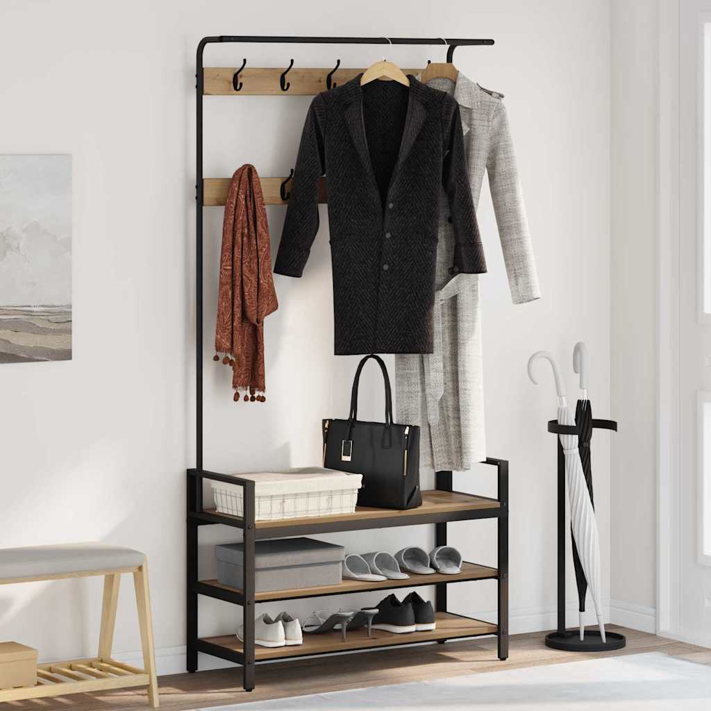 Takkihylly artesaani tammi 95 x 34 x 184 cm Tekninen puu