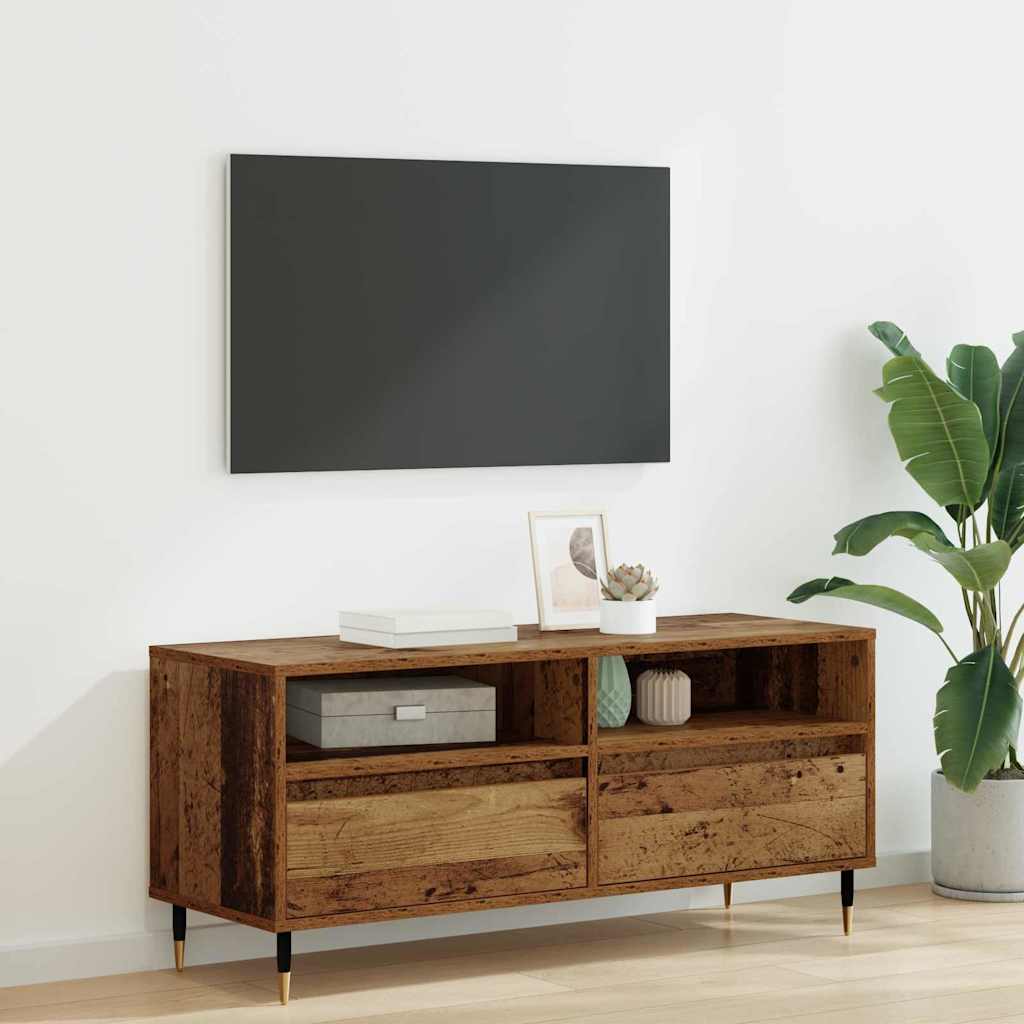 TV-kaappi laatikon kanssa Vanha Puu 100 x 34,5 x 44,5 cm