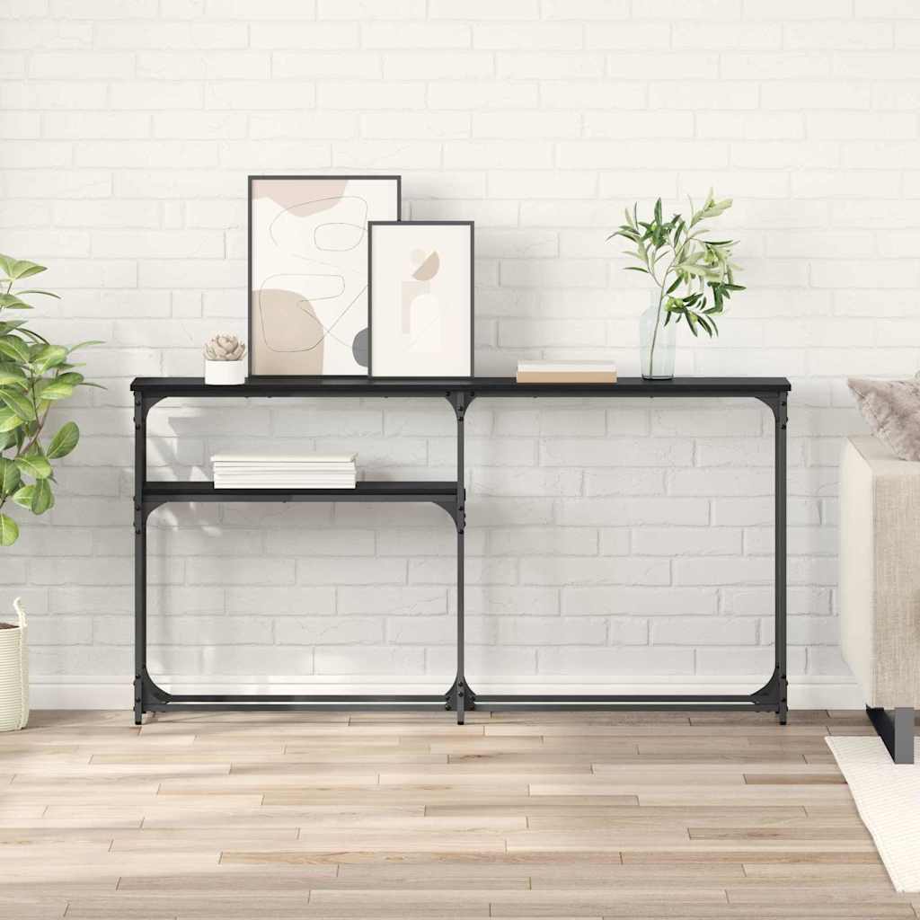 Konsolipöytä Musta tammi 145x22.5x75cm Tekninen puu