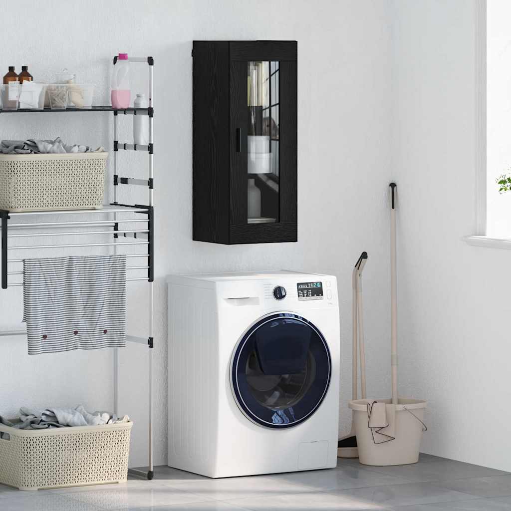 Seinäkaappi Musta tammi. 34,5 x 34 x 90 cm