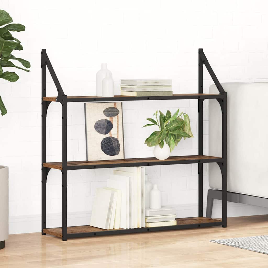 Seinähylly hyllyllä Vanha Puu 80 x 21 x 78,5 cm Tekninen puu