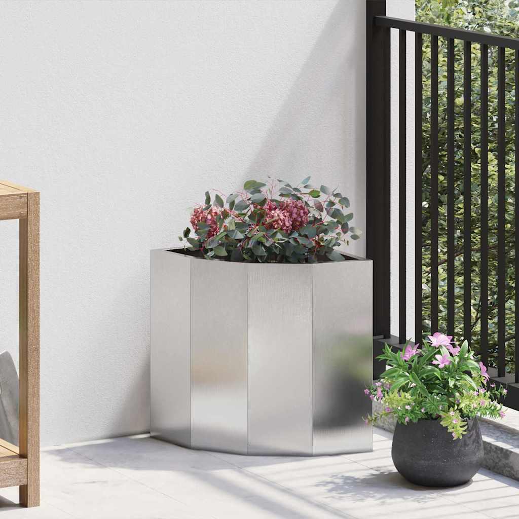 Kulmapenkin Ruukku Hopea 30 x 30 x 35 cm Ruostumaton teräs