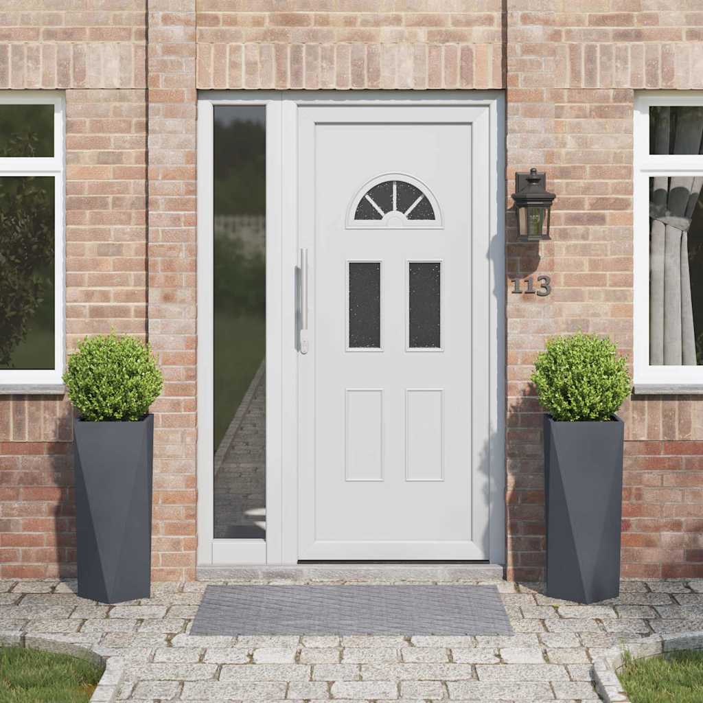 Kukkalaatikko 2 pcs Antrasiitti 30 x 30 x 75 cm Teräs