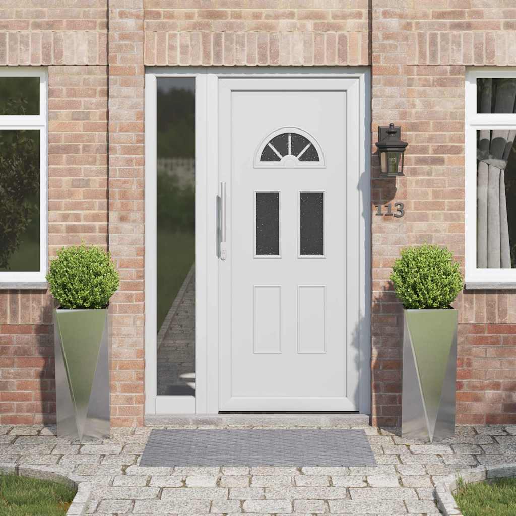 Kukkalaatikko 2 pcs Hopea 30 x 30 x 75 cm Ruostumaton teräs